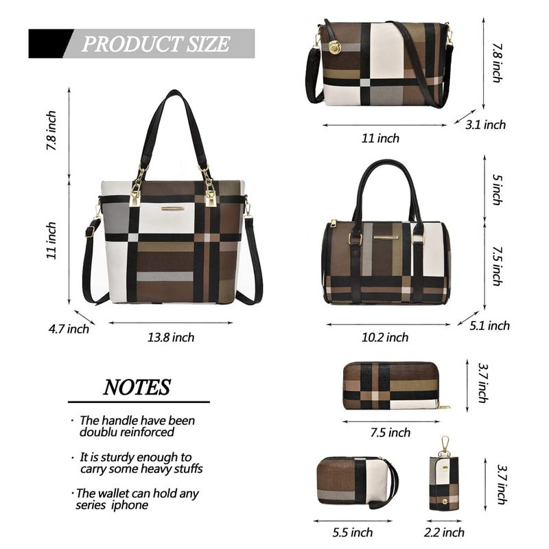 2E-youth Designer Purses and Handbags For Women Satchel Shoulder Bag Tote Bag For Work Clutch Purses (Brown) - Image 3